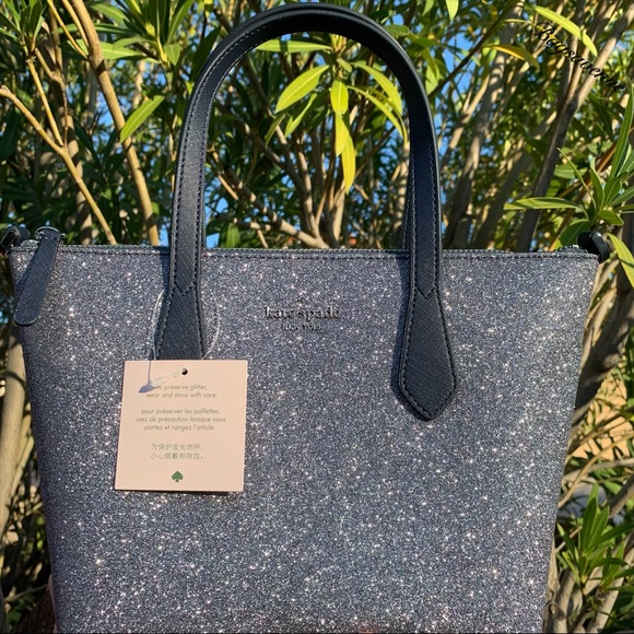 Kate spade joeley glitter small dusk blue satchel